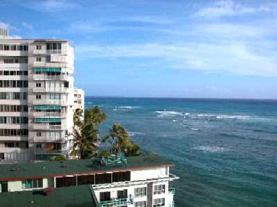 Diamond Head Beach Hotel, View from Upper Floor, Honolulu, Hawaii condominium sales