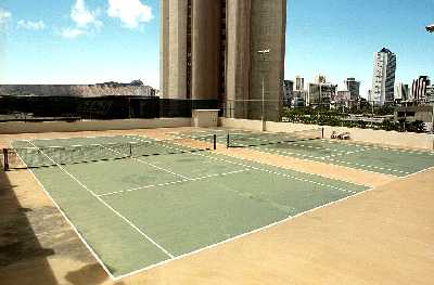 Iolani Court Plaza, Tennis Courts, Honolulu, Hawaii condominium sales