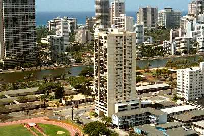 Kaimana Lanais, View from Royal Iolani, Honolulu, Hawaii condominium sales