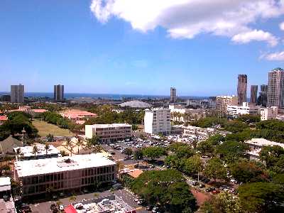 Queen Victoria Residence, View from Upper Floor, Honolulu, Hawaii condominium sales