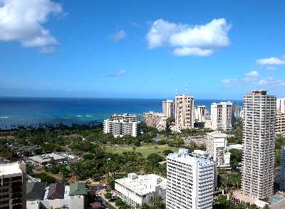 2121 Ala Wai, Fort DeRussy View from Walkway, Honolulu, Hawaii condominium sales