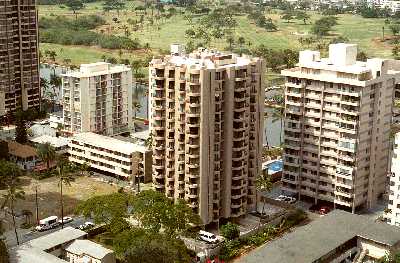 Leisure Heritage, View of building from Waikiki Sunset, Honolulu, Hawaii condominium sales