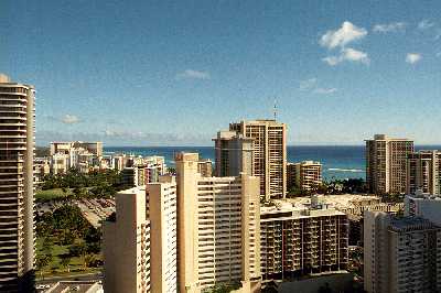 Chateau Waikiki, View of Waikiki from Upper Floor, Honolulu, Hawaii condominium sales