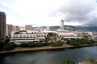 Marina Towers, View of Convention Center from Upper Floor, Honolulu, Hawaii condominium sales