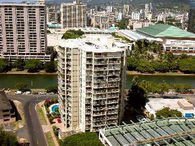 Marina Towers, View from Chateau Waikiki, Honolulu, Hawaii condominium sales